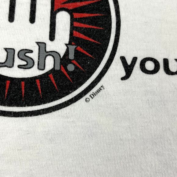 Vintage Disney Movie T-Shirt Adult XL White Animation Pixar Push You Around 90s - Picture 8 of 14